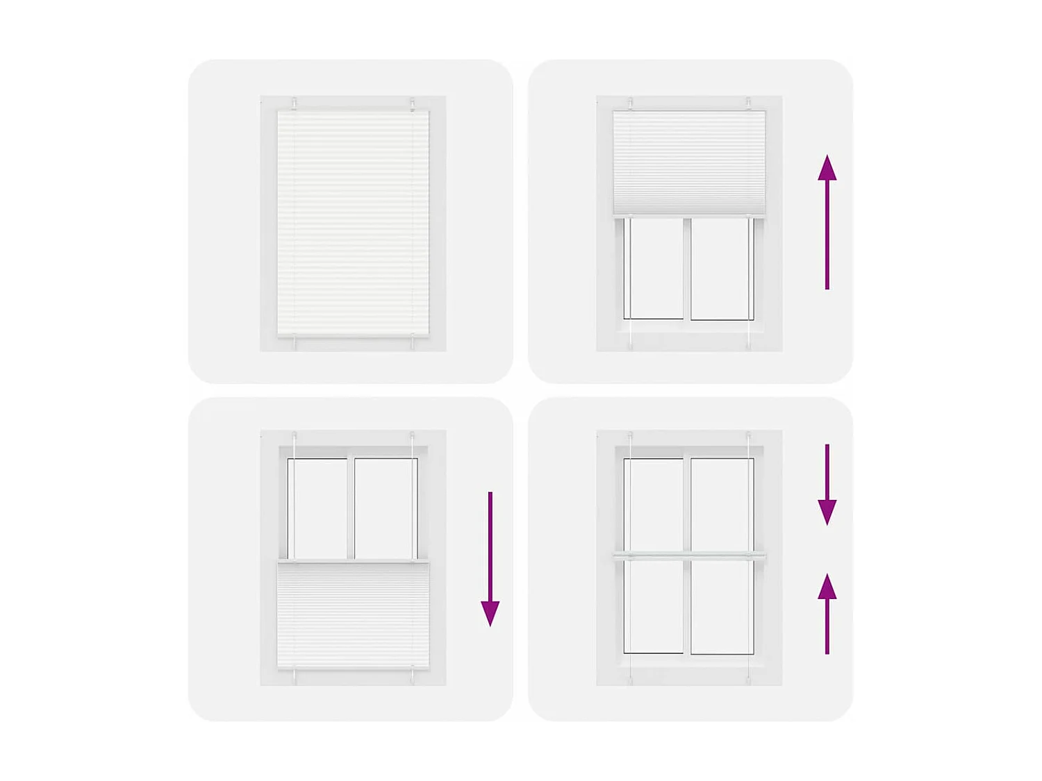 Plissé rolgordijn 100x100 cm stofbreedte 99,4cm polyester wit