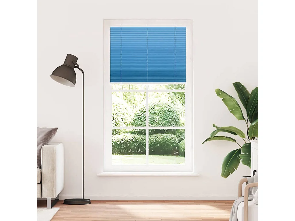 Store plissé bleu 105x200 cm largeur du tissu 104,4cm polyester