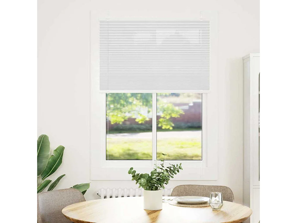 Store plissé blanc 85x150 cm largeur du tissu 84,4 cm polyester