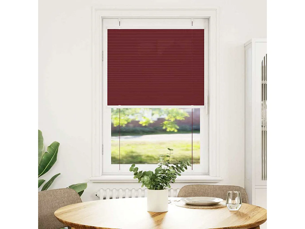 Plissado Cego Bordéus Vermelho 70x150 cm Largura Tecido