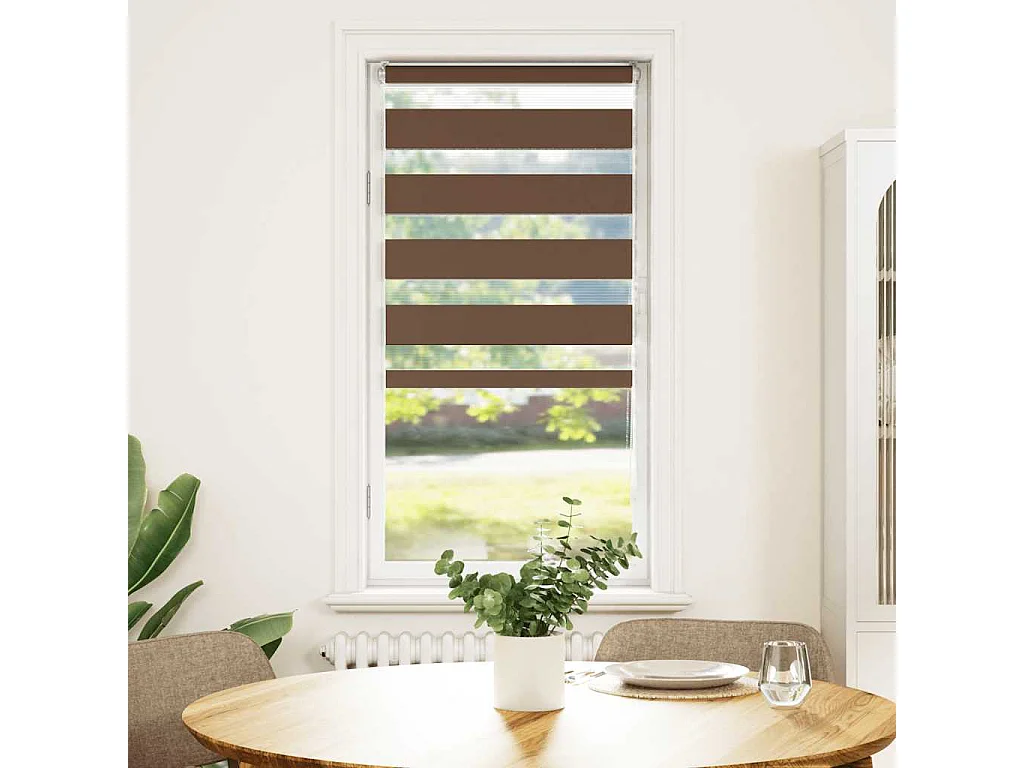 Store zèbre marron 55x150 cm largeur du tissu 50,9 cm polyester