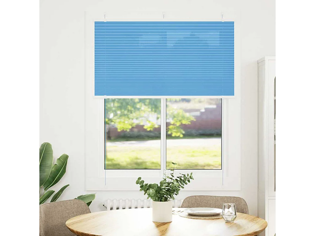 Store plissé bleu 110x150 cm largeur du tissu 109,4cm polyester