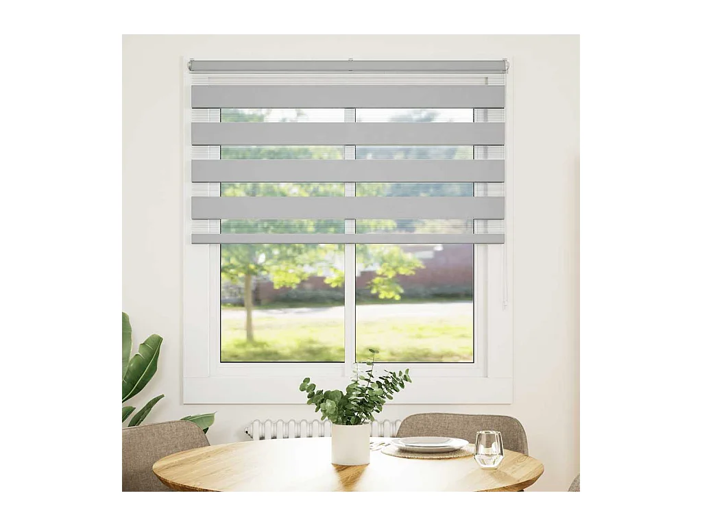 Store zèbre gris clair largeur du tissu 125,9 cm polyester