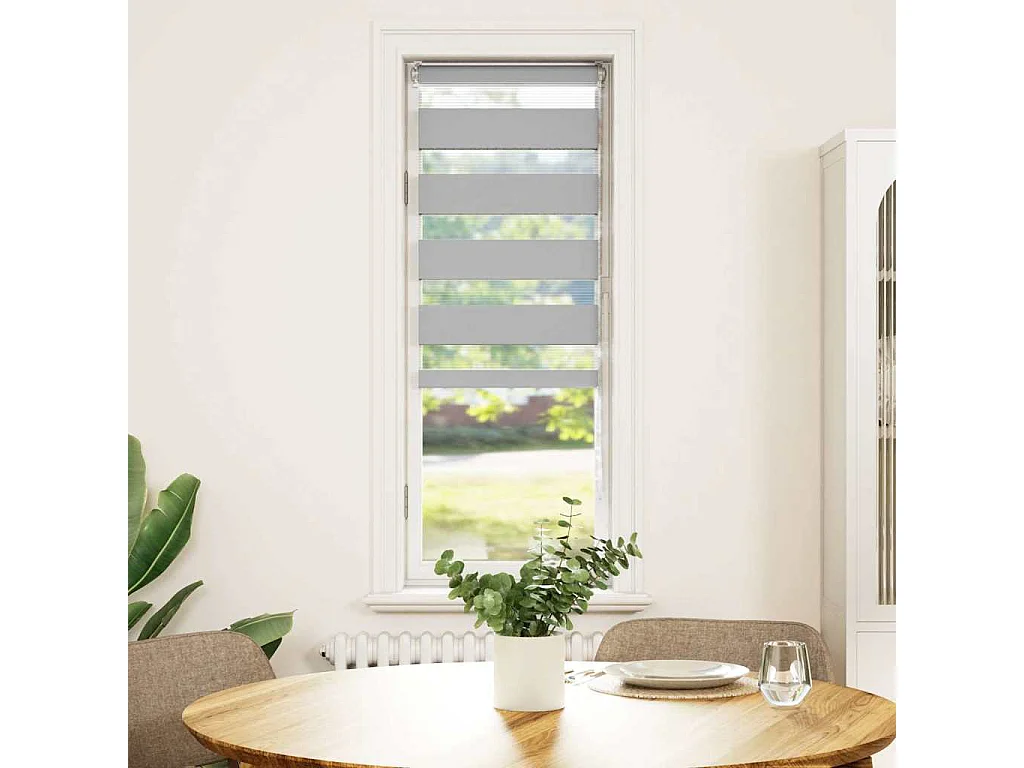 Store zèbre gris clair largeur du tissu 35,9 cm polyester