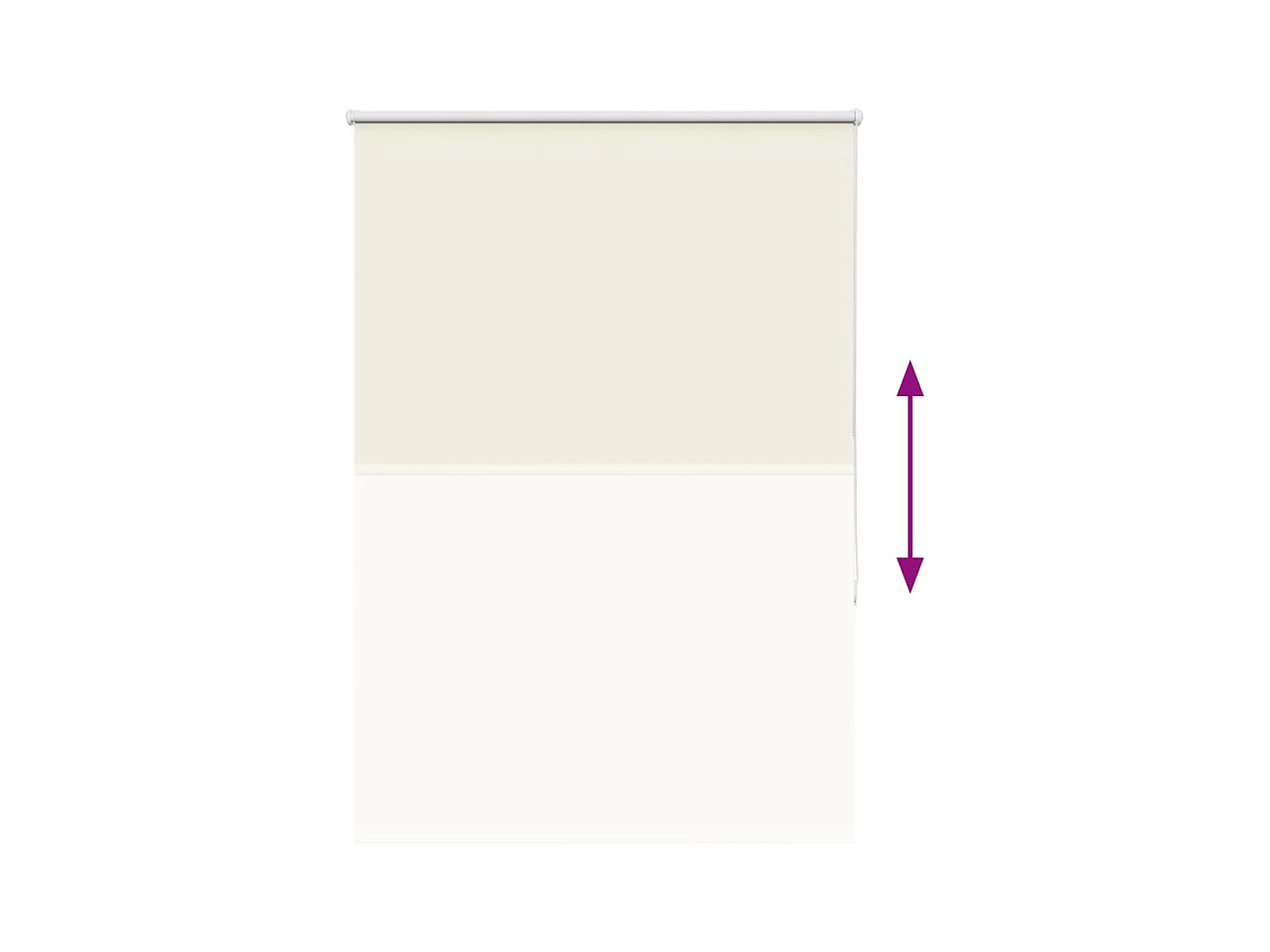 Store enrouleur occultant blanc cassé 90x130cm largeur du tissu