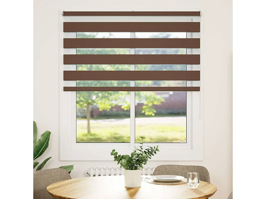 Store zèbre marron 125x100cm largeur du tissu 120,9cm polyester