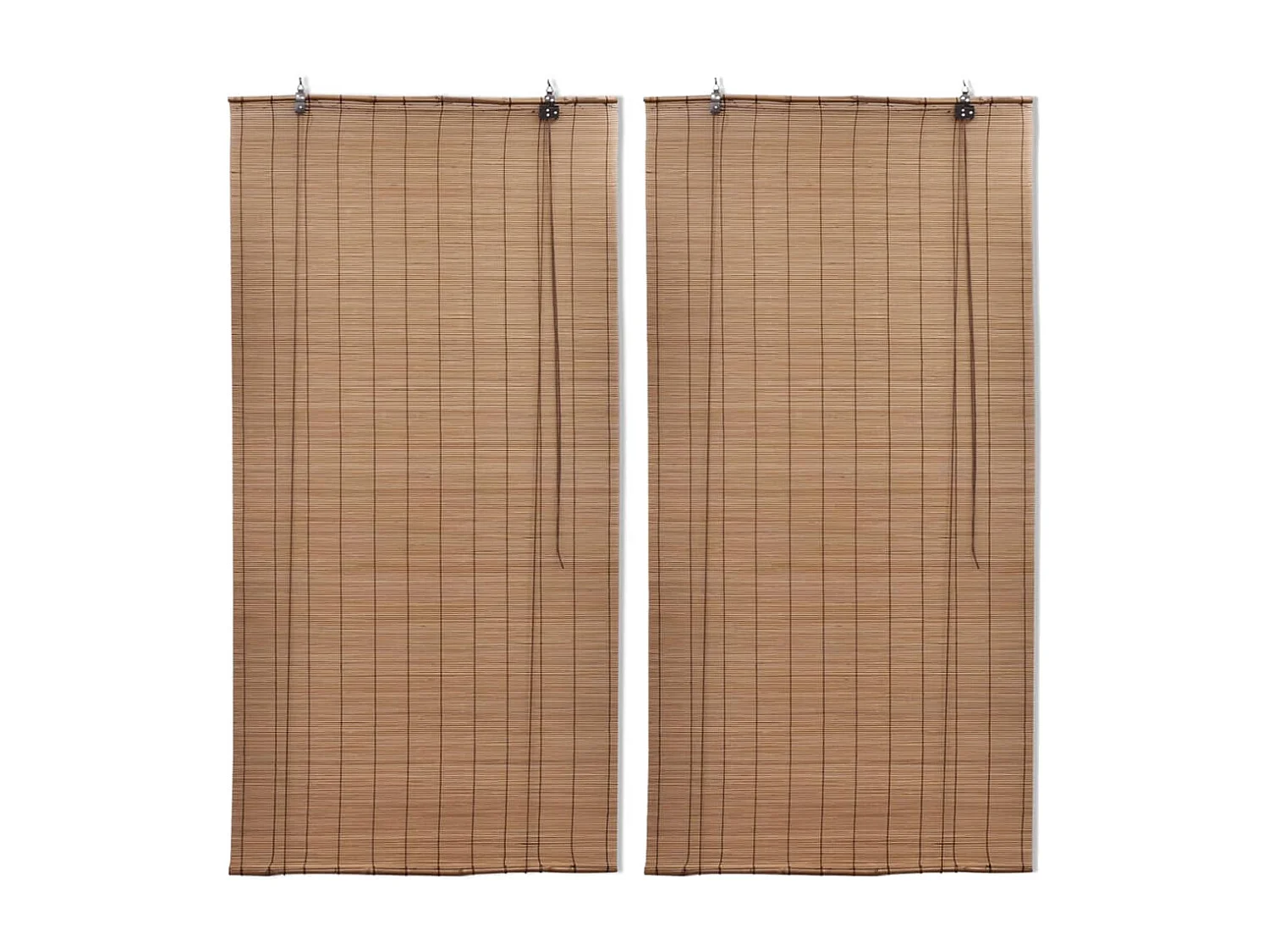 Rolgordijnen 2 st 80x160 cm bamboe bruin