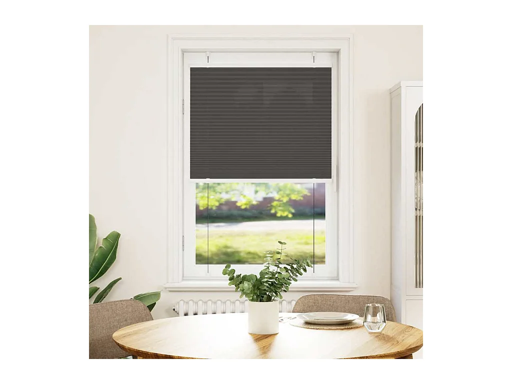 Store plissé noir 80x150 cm largeur du tissu 79,4 cm polyester