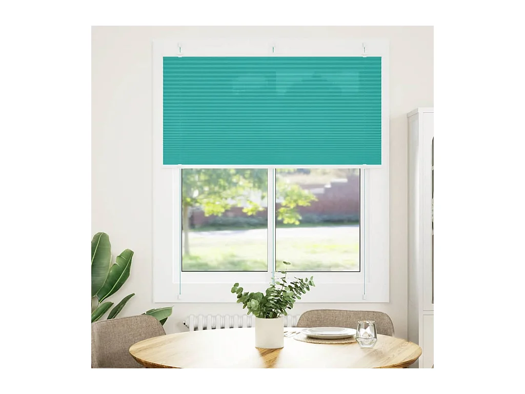 Store plissé vert pétrole 115x100cm largeur du tissu 114,4cm