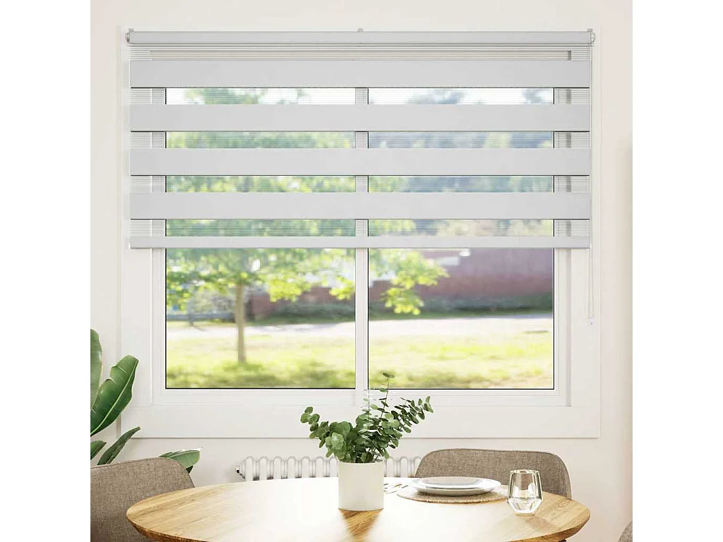 Store zèbre blanc 160x100 cm largeur du tissu 155,9cm polyester