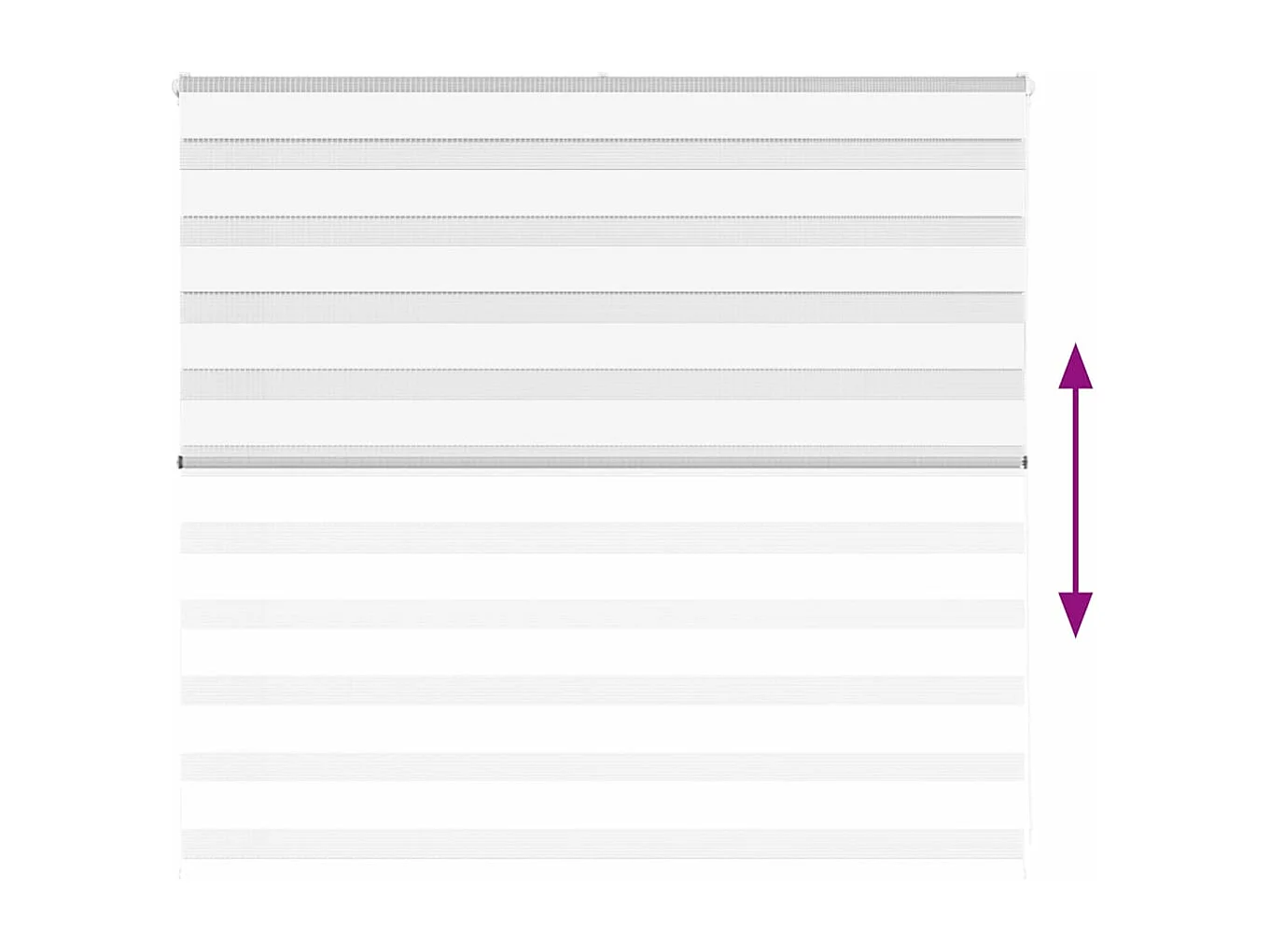 Store zèbre blanc 160x100 cm largeur du tissu 155,9cm polyester