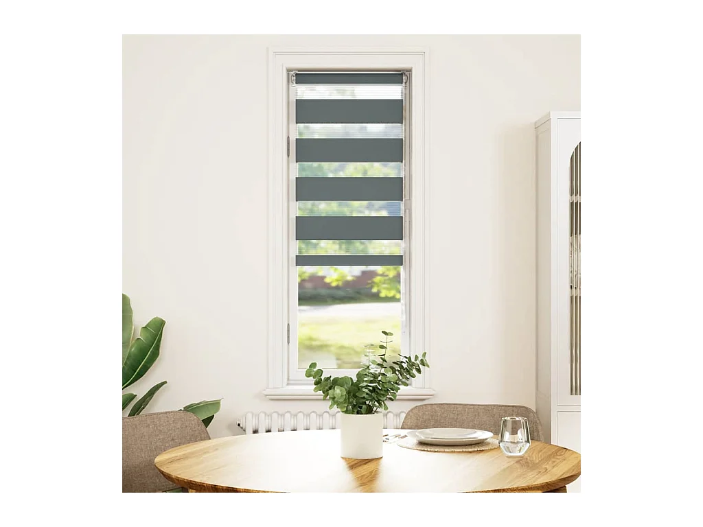 Store zèbre gris foncé largeur du tissu 45,9 cm polyester