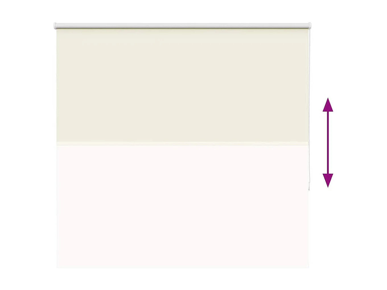 Store enrouleur occultant blanc cassé 165x150 cm largeur tissu