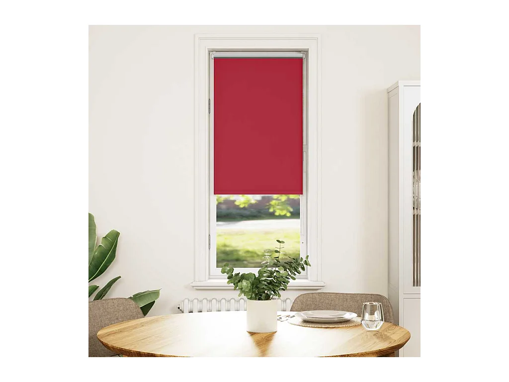 Store enrouleur occultant rouge largeur du tissu 50,7 cm