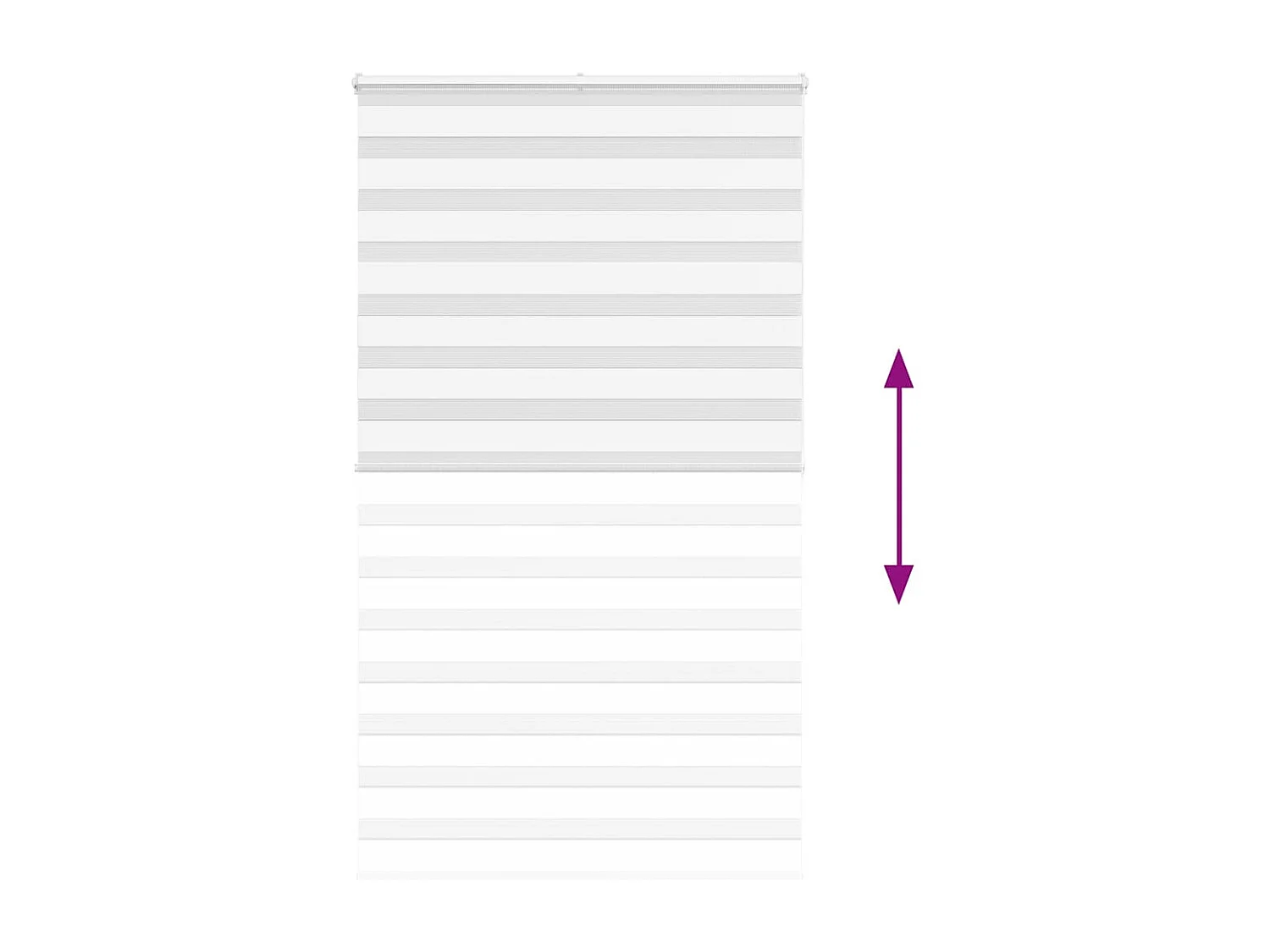 Store zèbre blanc 135x200 cm largeur du tissu 130,9cm polyester