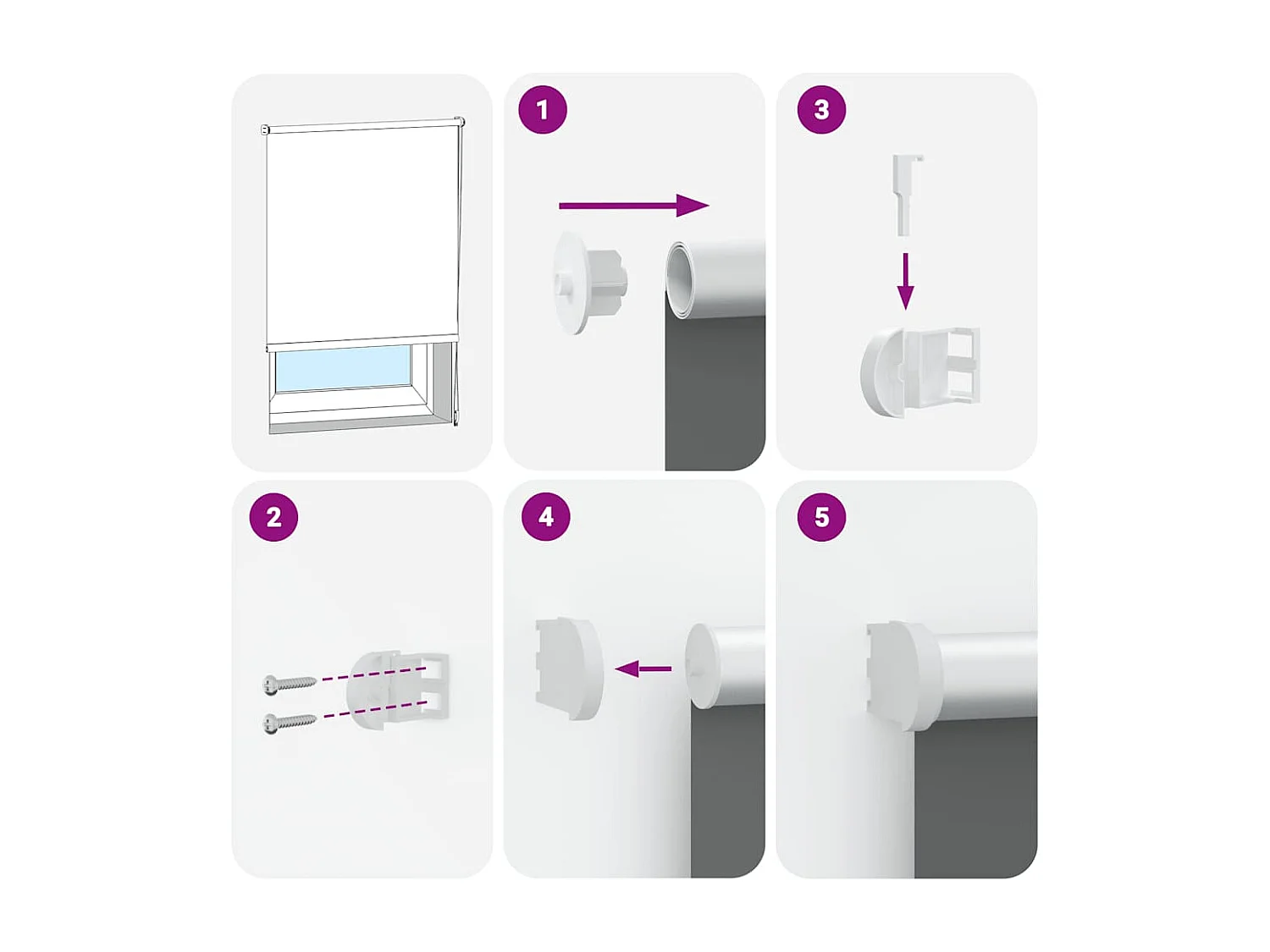 Estor Enrollable Opaco Blanco Roto 150x175cm Tela Ancho 146,6cm