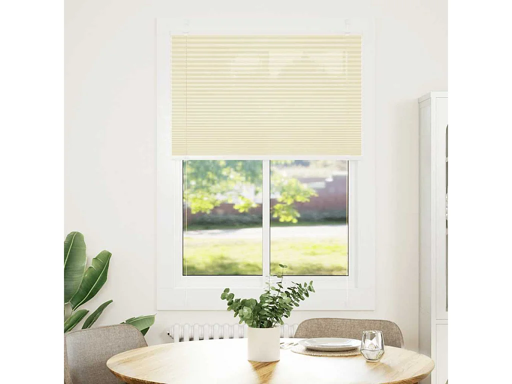 Store plissé crème 95x100 cm largeur du tissu 94,4 cm polyester