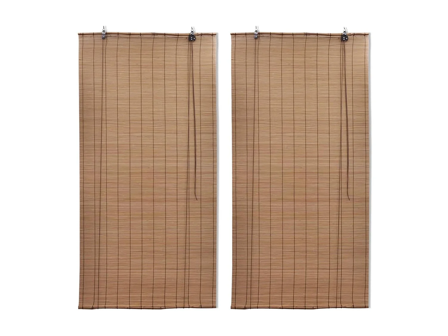 Rolgordijnen 2 st 150x220 cm bamboe bruin