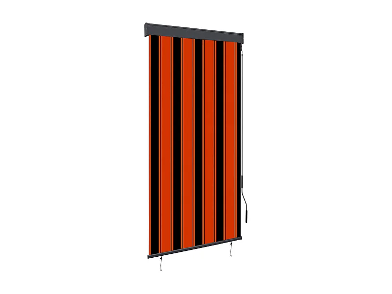 Estor enrollable de exterior naranja y marrón 80x250 cm