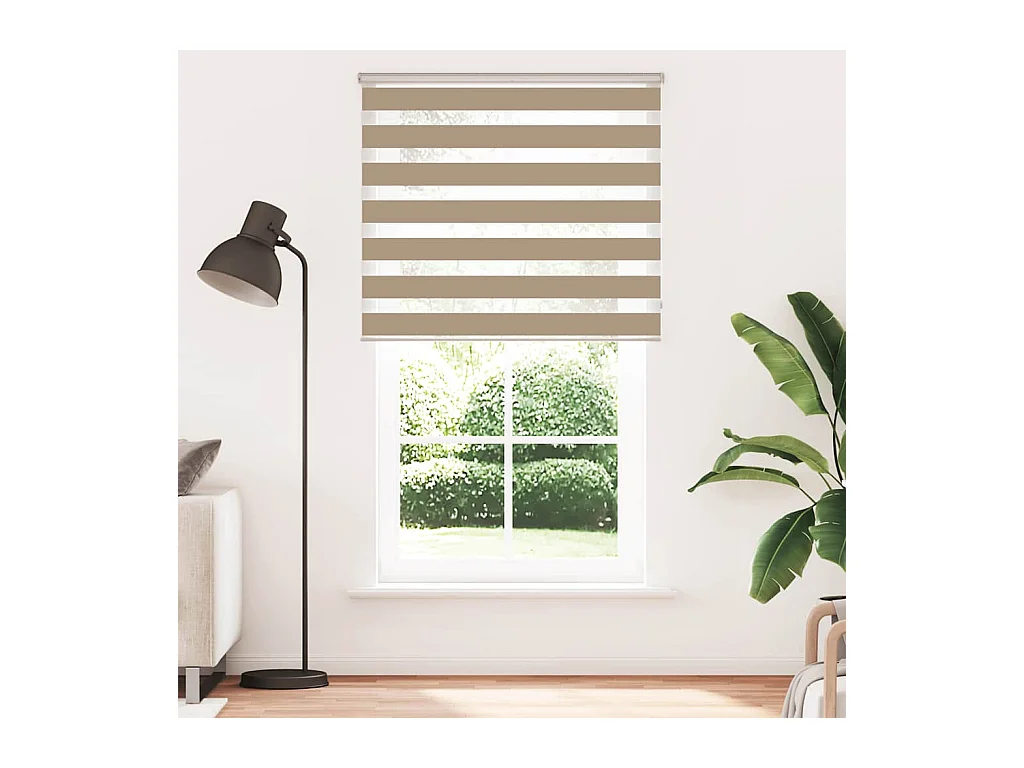 Store zèbre marron sable largeur du tissu 120,9 cm polyester