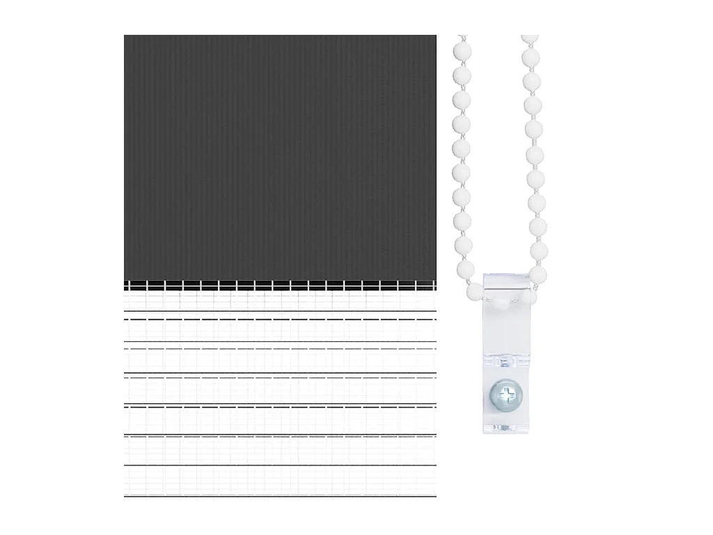 Store zèbre noir 65x230 cm largeur du tissu 60,9 cm polyester