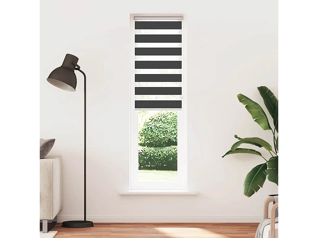 Store zèbre noir 65x230 cm largeur du tissu 60,9 cm polyester