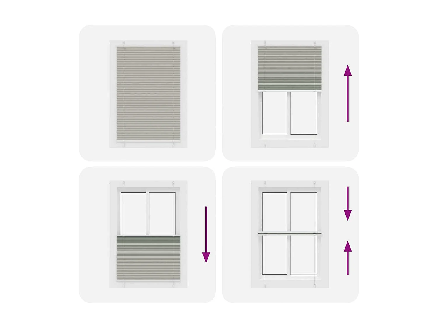 Store plissé gris clair 95x100 cm largeur du tissu 94,4 cm