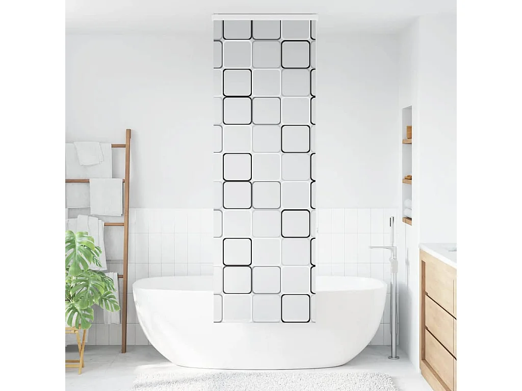 Store enrouleur de douche avec cassette largeur du tissu 76 cm