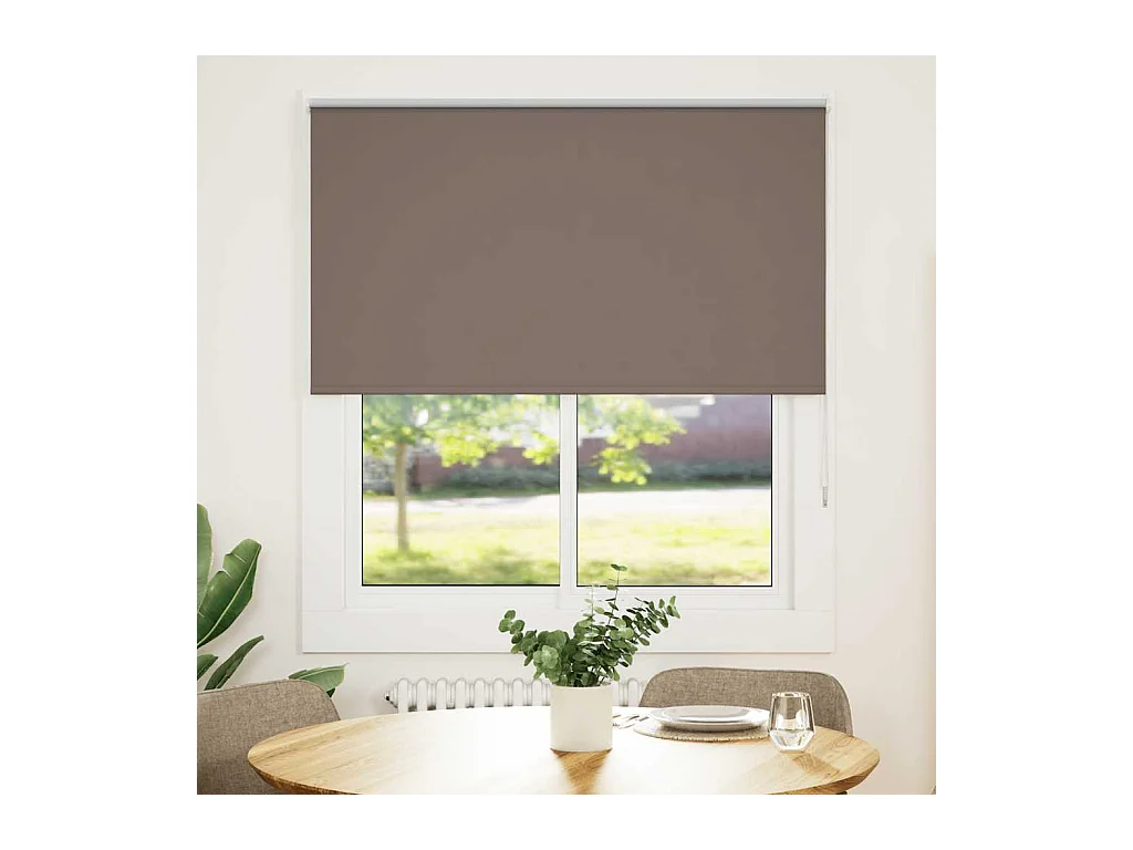 Estor Enrollable Opaco Color Café 140x130 cm Tela Ancho 136,6cm