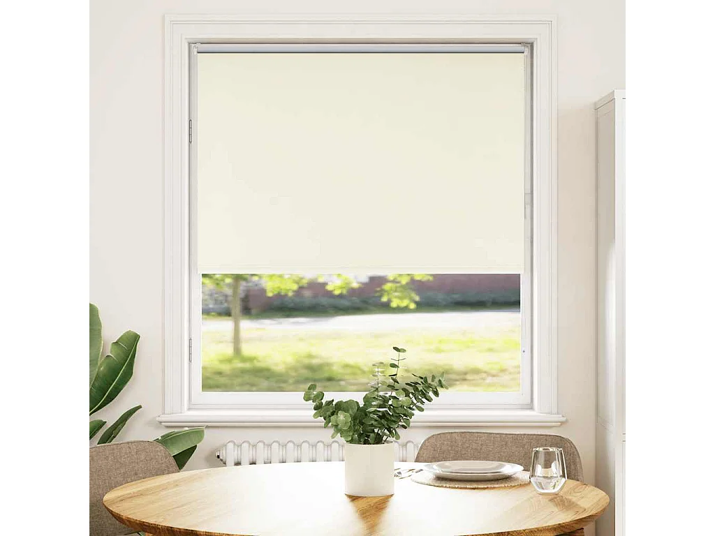 Estor Enrollable Opaco Blanco Roto 100x130cm Tela Ancho 95,7cm