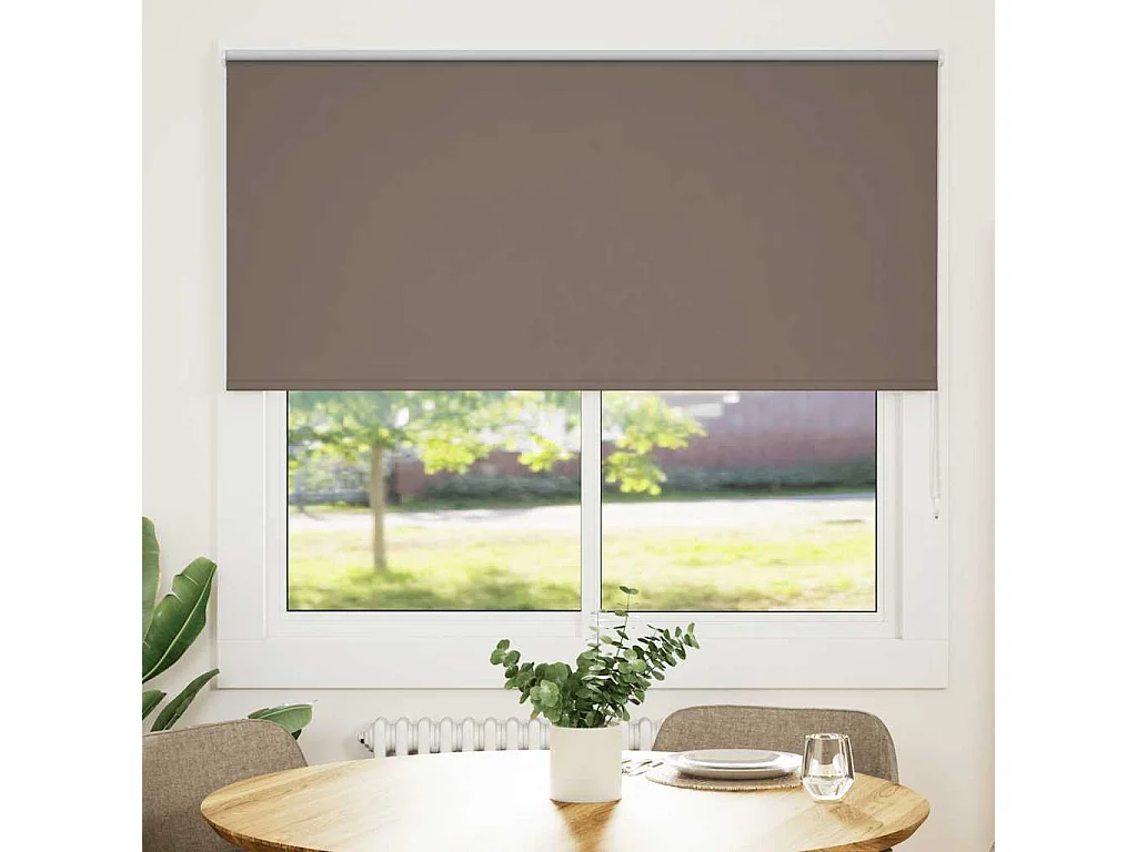 Estor Enrollable Opaco Color Café 165x130 cm Tela Ancho 161,6cm