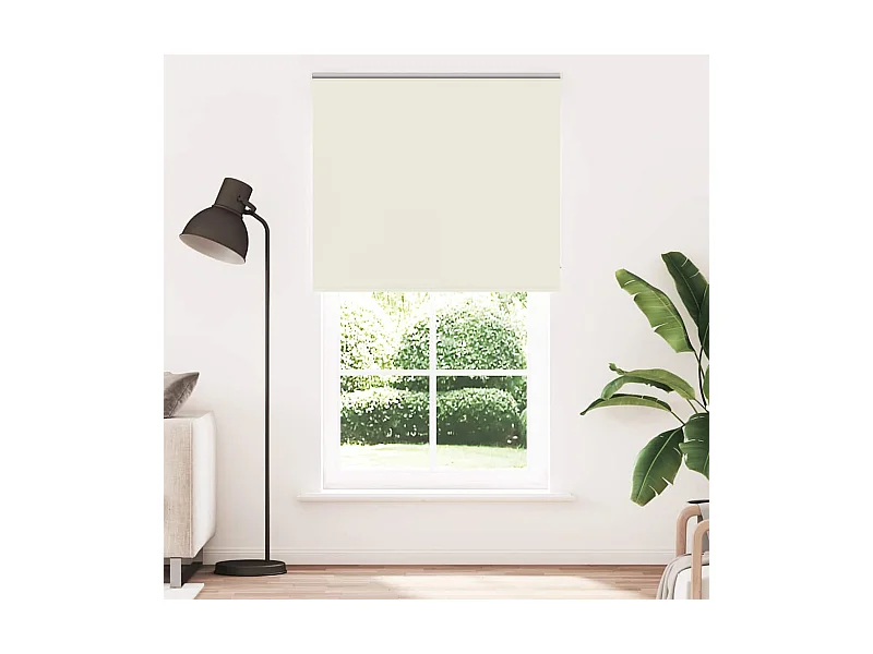 Store enrouleur occultant blanc cassé 130x230 cm largeur tissu