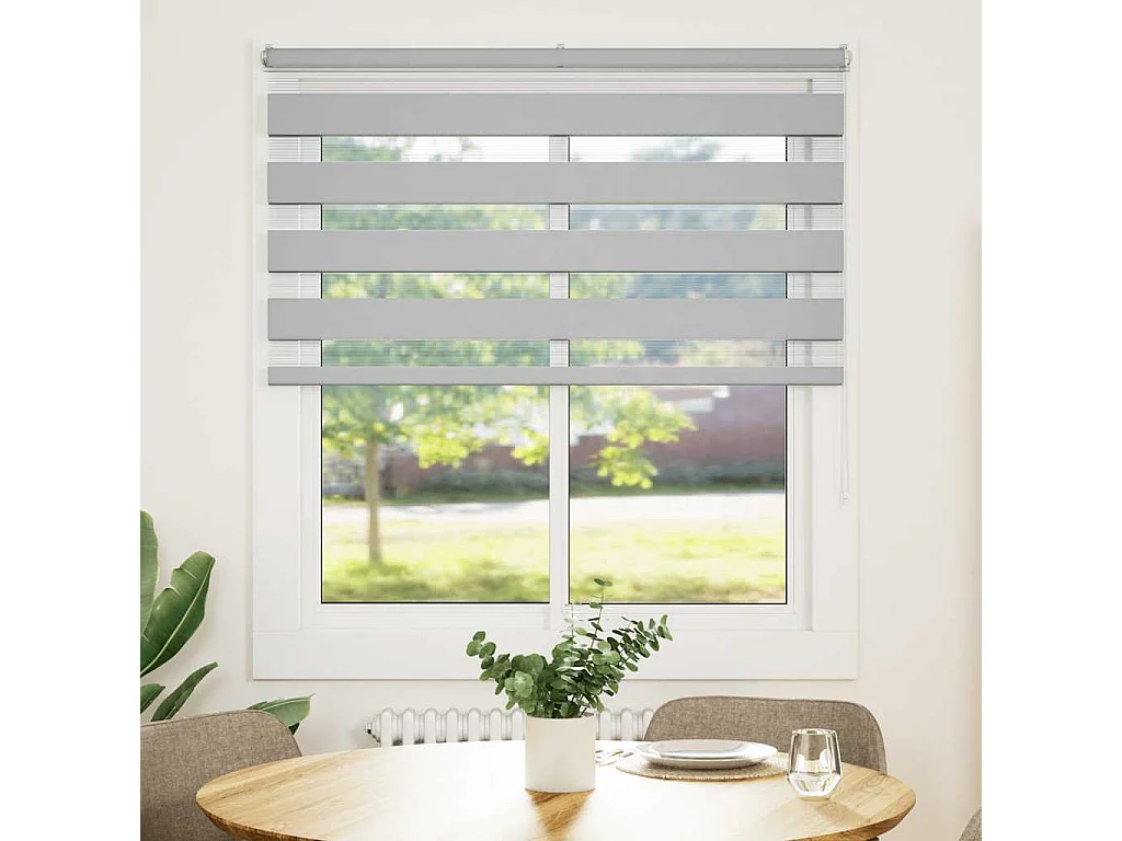 Store zèbre gris clair largeur du tissu 130,9 cm polyester