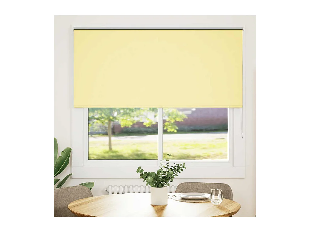 Store enrouleur occultant jaune largeur du tissu 161,6 cm