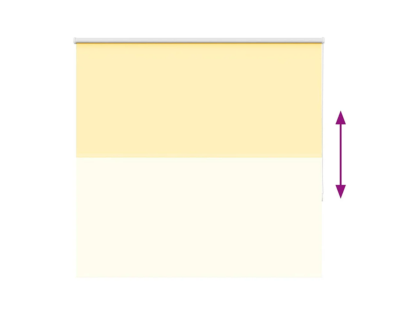 Store enrouleur occultant jaune largeur du tissu 161,6 cm