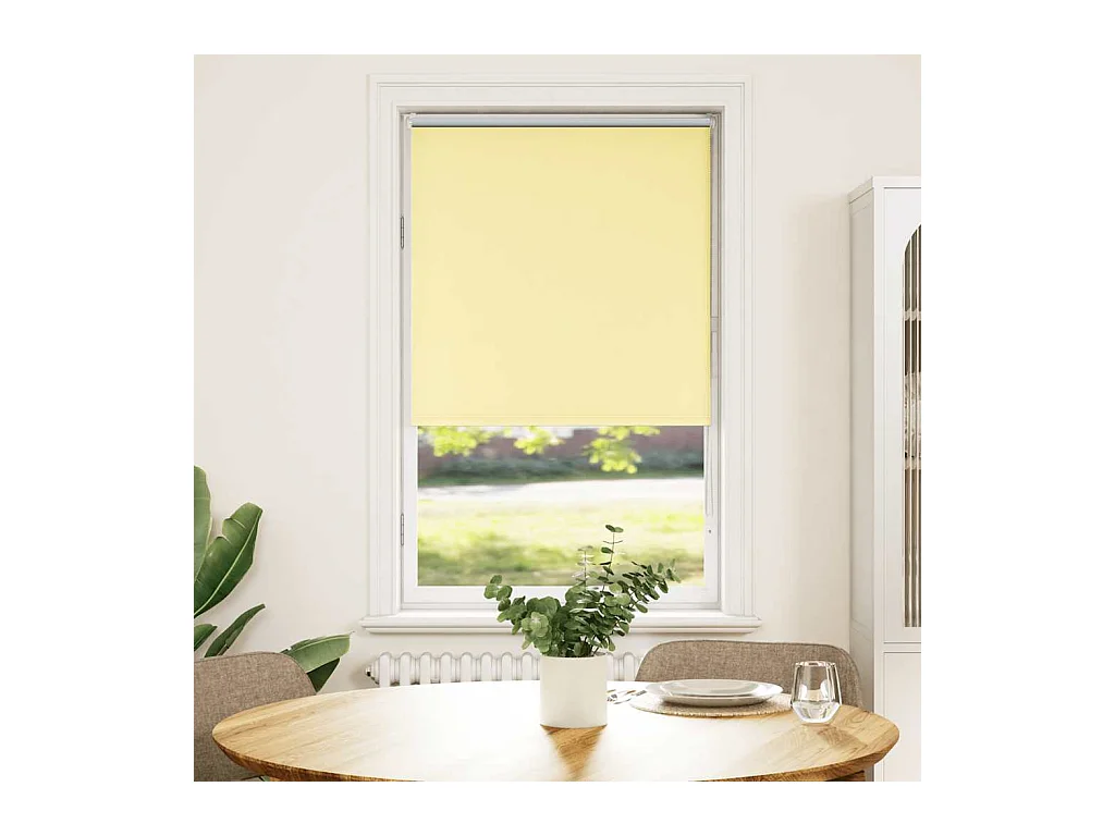 Store enrouleur occultant jaune largeur du tissu 80,7 cm