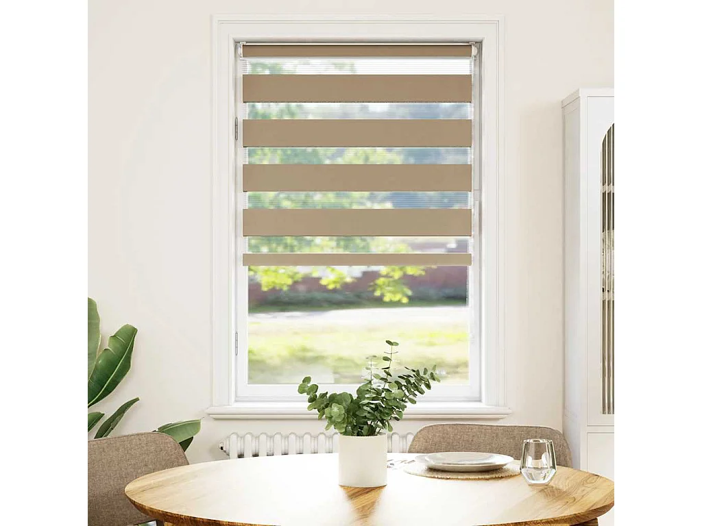 Zebra Blind 80x100 cm stofbreedte 75,9 cm polyester zandbruin