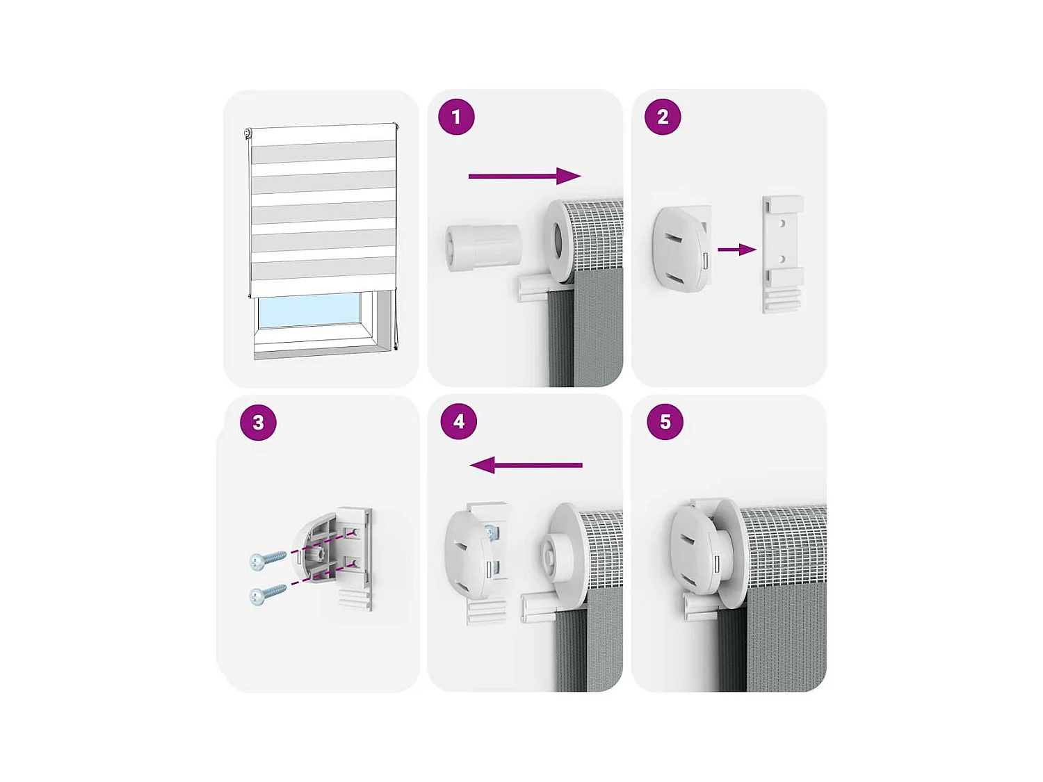 Estor cebra gris oscuro 60x150cm tejido ancho 55,9 cm poliéster