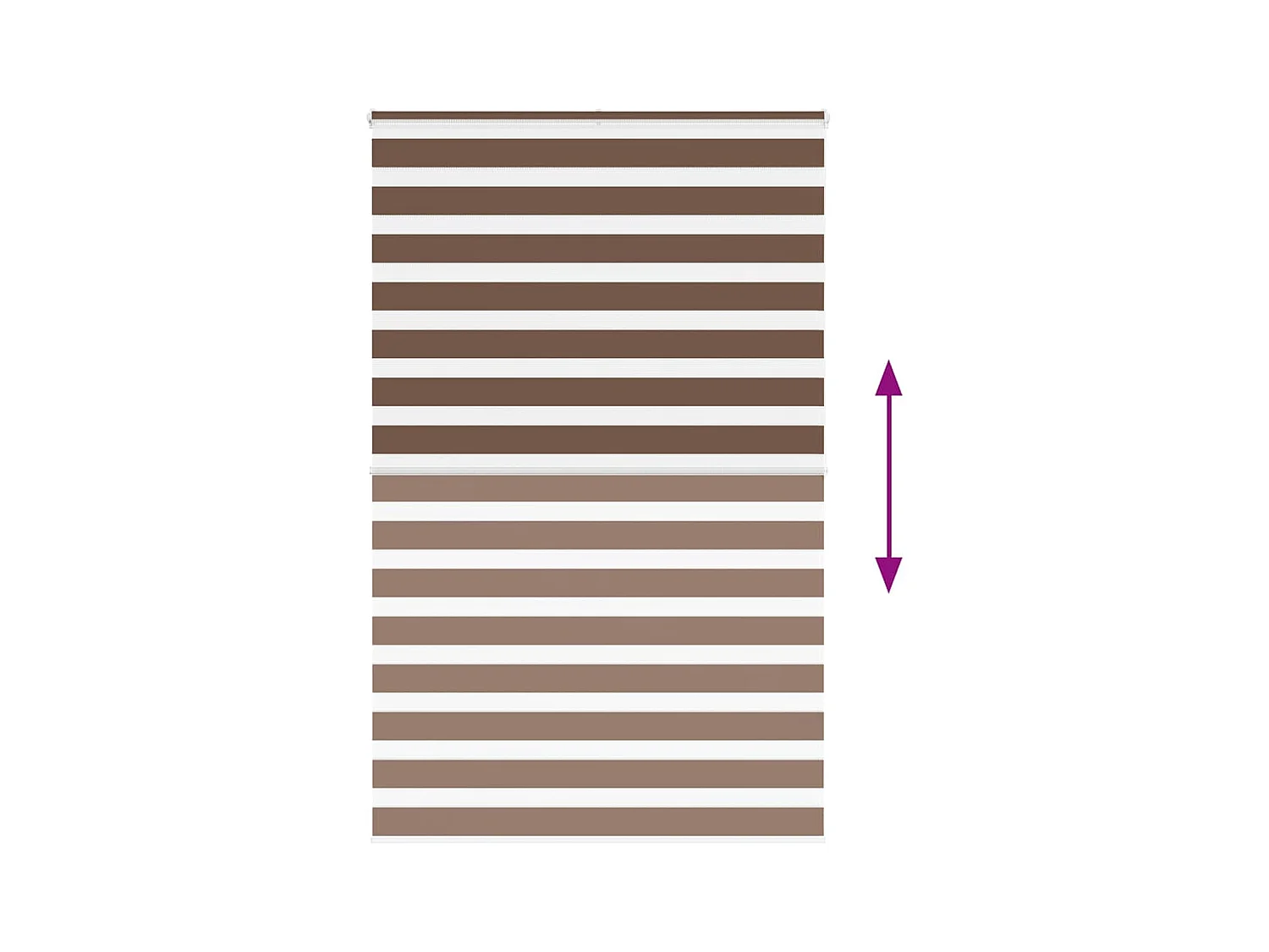 Zebra rolgordijn 145x200 cm stofbreedte 140,9cm polyester bruin