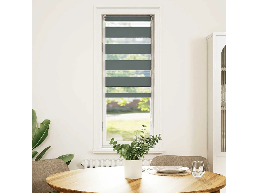 Estor cebra gris oscuro 45x100cm tejido ancho 40,9 cm poliéster