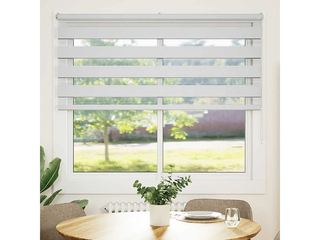 Store zèbre blanc 165x150 cm largeur du tissu 160,9cm polyester