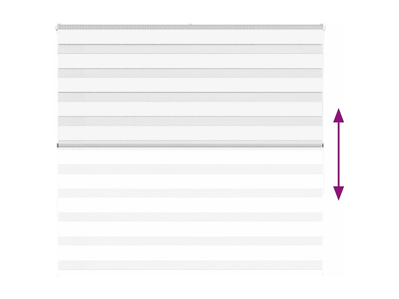 Store zèbre blanc 165x150 cm largeur du tissu 160,9cm polyester