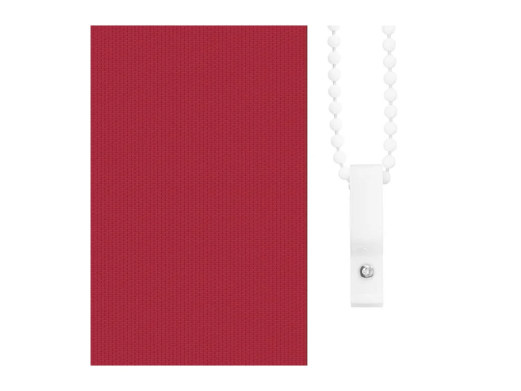 Store enrouleur occultant rouge largeur du tissu 121,6 cm