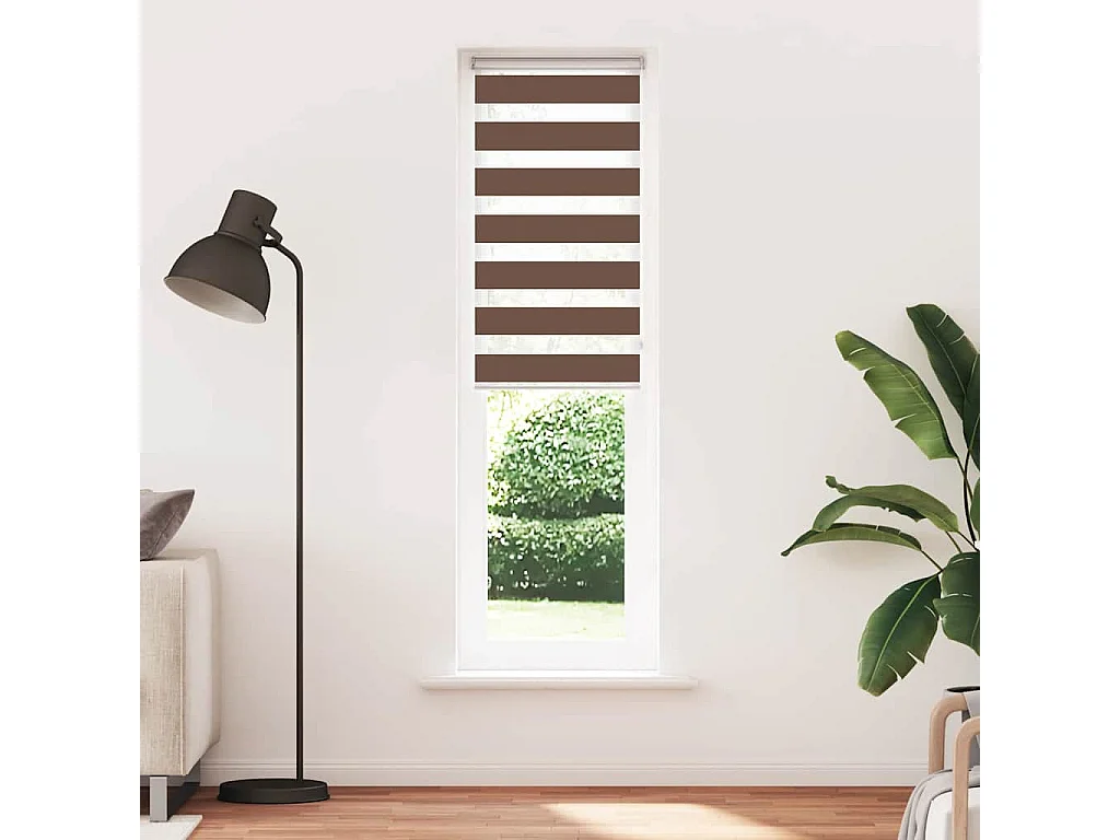 Zebra rolgordijn 65x200 cm stofbreedte 60,9 cm polyester bruin