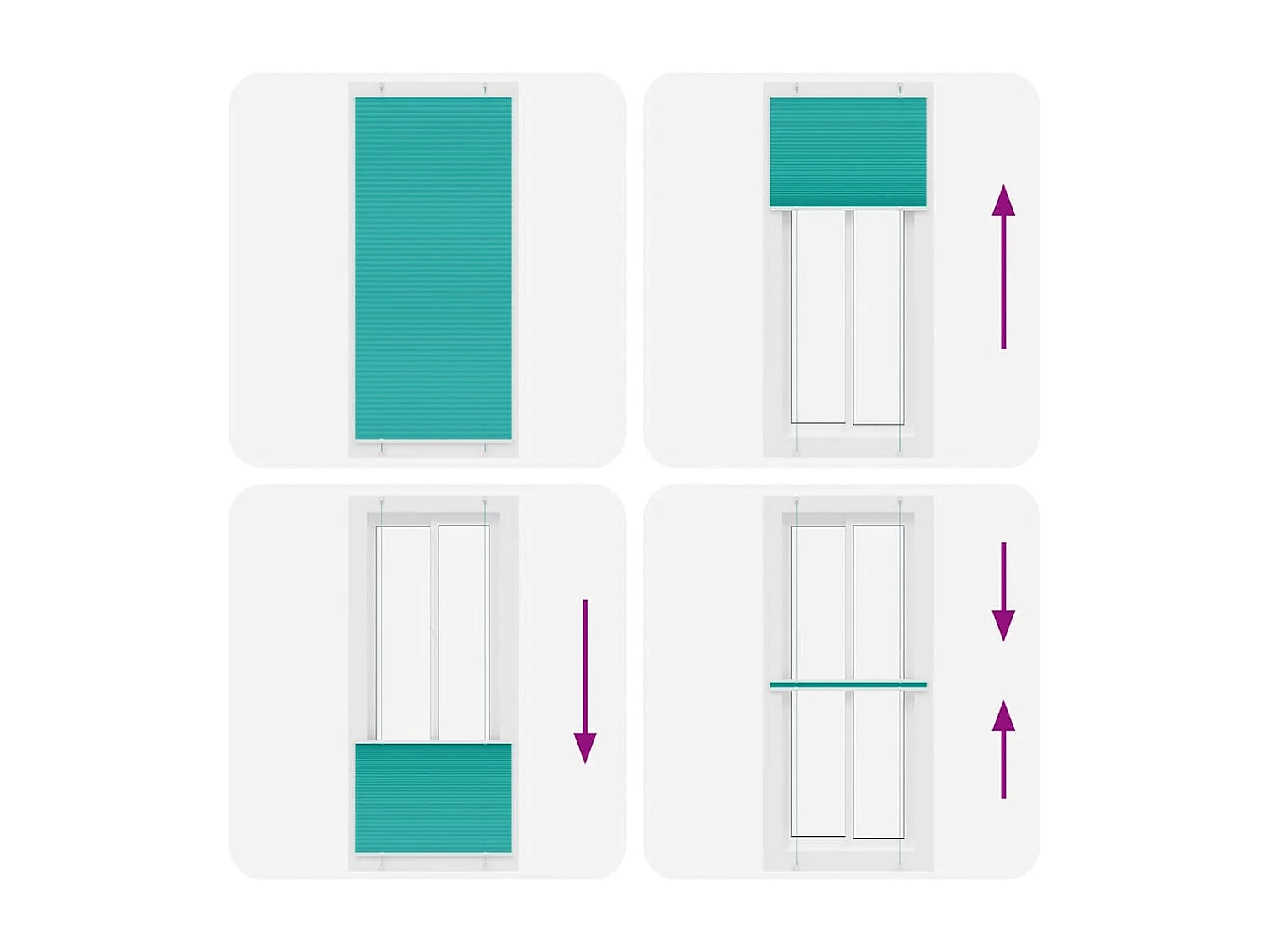 Store plissé vert pétrole 85x200 cm largeur du tissu 84,4 cm