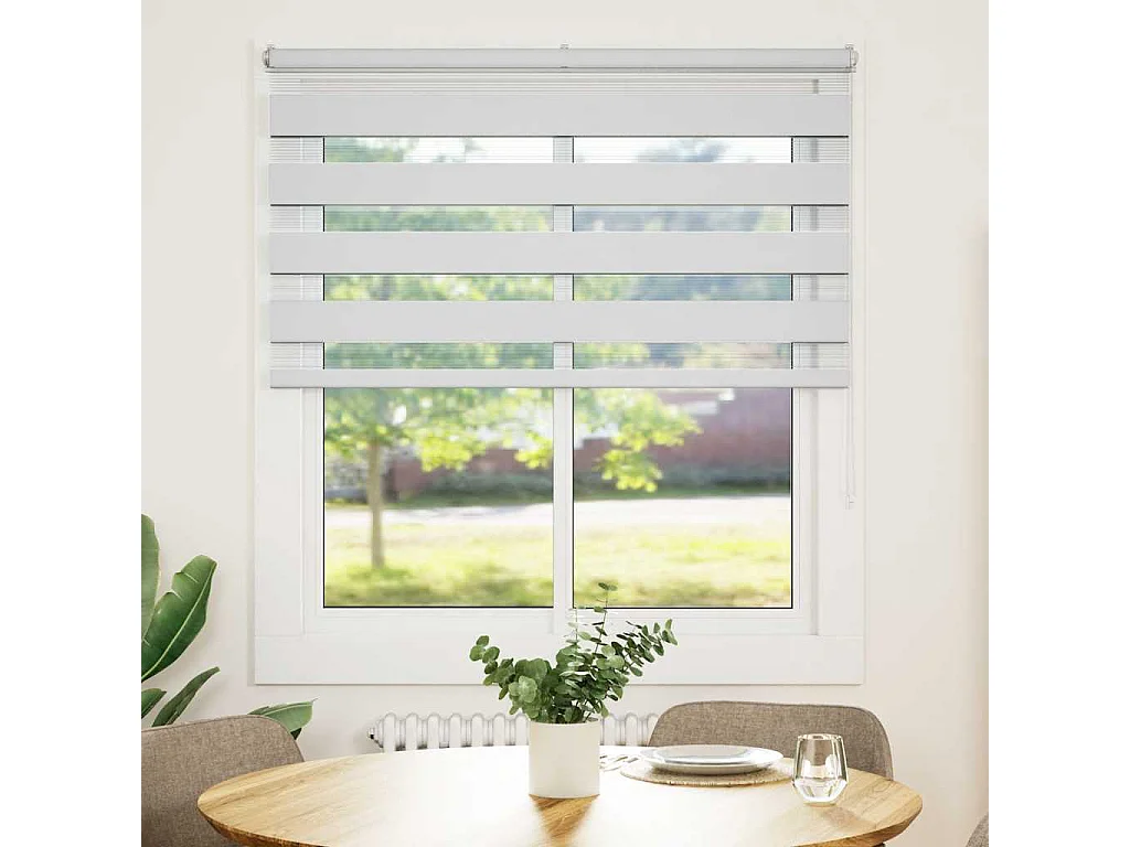 Store zèbre blanc 125x150 cm largeur du tissu 120,9cm polyester