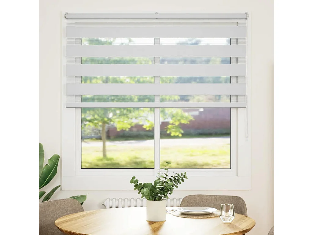 Store zèbre blanc 140x150 cm largeur du tissu 135,9cm polyester