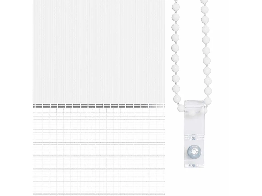 Store zèbre blanc 140x150 cm largeur du tissu 135,9cm polyester