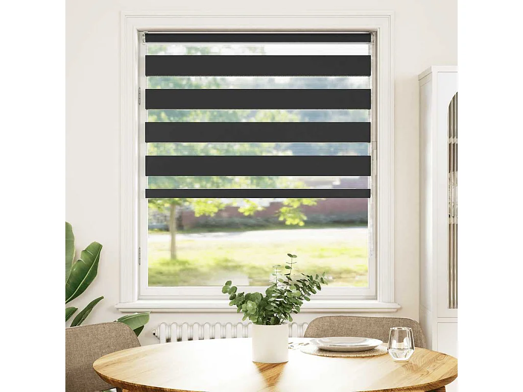 Store zèbre noir 100x100 cm largeur du tissu 95,9 cm polyester