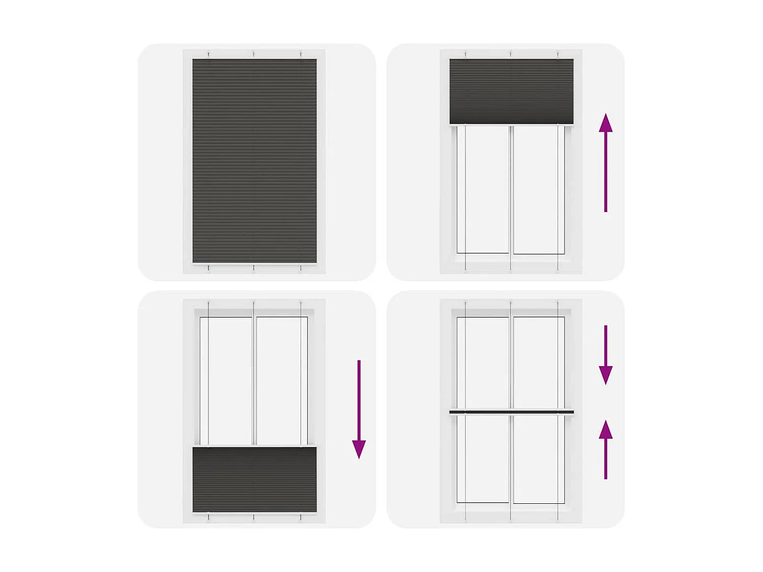 Store plissé noir 115x200 cm largeur du tissu 114,4cm polyester